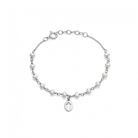 PULSERA PLATA Y PERLA NIÑA JEWELS