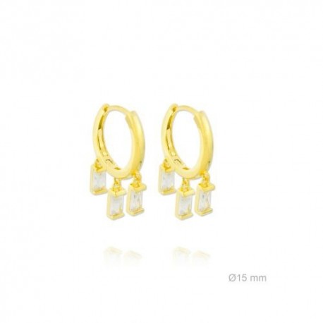 PENDIENTES DE PLATA DE LEY CHAPADA Y CIRCONITA