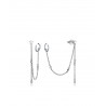 pendientes plata de ley cadena earcuff 