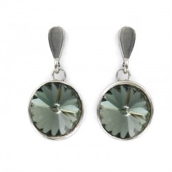 pendiente de plata swarosvki con disco