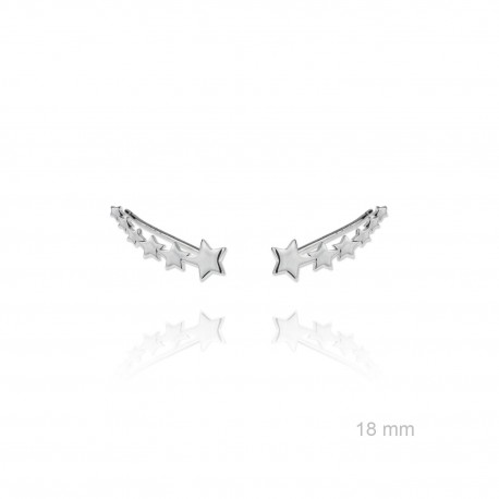 PENDIENTES DE PLATA TREPADORES  6 ESTRELLAS