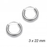 AROS REDONDO DE  PLATA  3MM X 22 MM.