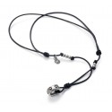 COLLAR METAL CHAP. PLATA Y PIEL UNISEX TRIBAL