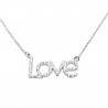 gargantilla de plata rodiada LOVE con zirconitas