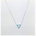 gargantilla de plata rodiada con triangulo turques