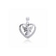 COLGANTE DE PLATA RODIADA CORAZON CUPIDO PIEDRAS