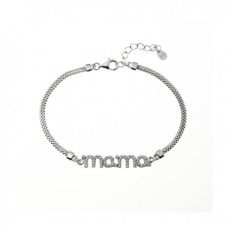 PULSERA DE PLATA RODIADA MAMA