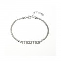 PULSERA DE PLATA RODIADA MAMA