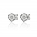 PENDIENTES DE PLATA RODIADA PERLA BLANCA