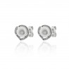 PENDIENTES DE PLATA RODIADA PERLA BLANCA