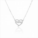 GARGANTILLA DE PLATA RODIADA CORAZON MAMA