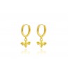 Aros de plata chapado en oro abejas