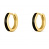 Aros de plata chapada de 2x14mm con esmalte negro