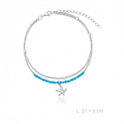 TOBILLERA DE PLATA CON COLGANTE DE ESTRELLA DE MAR