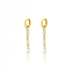 Pendientes de plata chapada circonitas