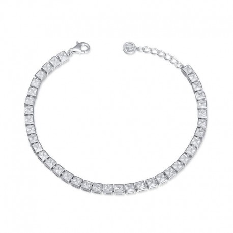 PULSERA DE PLATA RODIADA CON CIRCONITAS