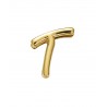 Motivo letra T de acero IP dorado