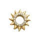 Motivo de acero IP dorado en forma de sol 