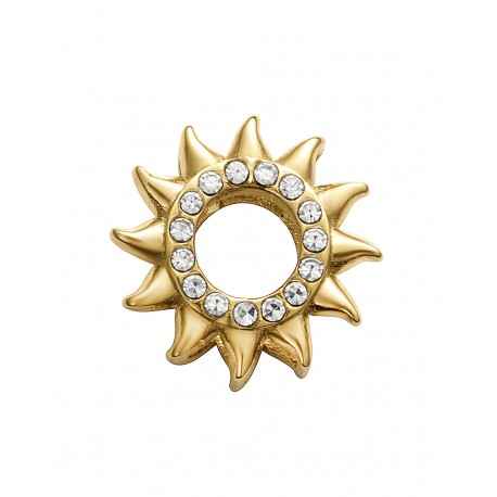 Motivo de acero IP dorado en forma de sol 
