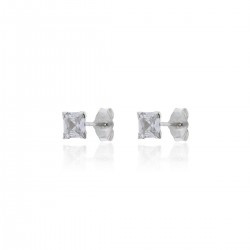 PENDIENTES DE PLATA CIRCONITA CUADRADA