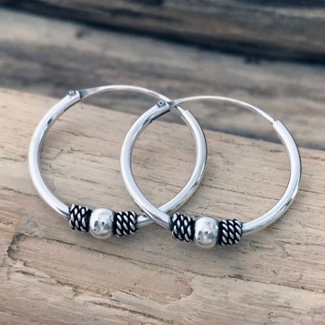 aros de plata de ley balineses