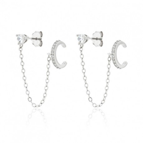 UNIDAD DE PENDIENTES DE PLATA RODIADA