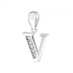 colgante de plata inicial V