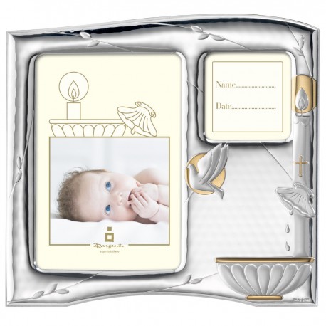 portafoto bautizo bilaminada en plata