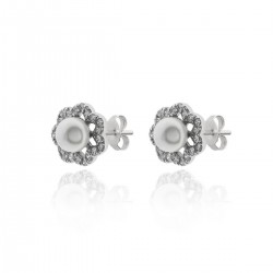 PENDIENTES DE PLATA PERLA BLANCA TOR.