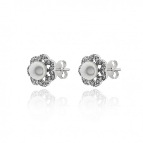 PENDIENTES DE PLATA PERLA BLANCA TOR.