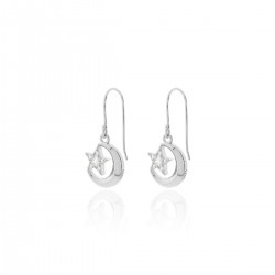 pendiente de plata luna y estrella cierre hippie