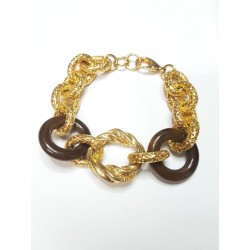 PULSERAS ACERO CHAPADA EN ORO