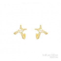 pendiente de plata chapada en oro 