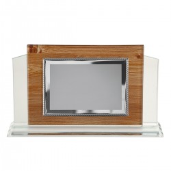 PLACA CRISTAL 21X17X6 + PLACA ALUM 12X16