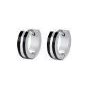 pendientes de acero aro 13x4 laterales en negro