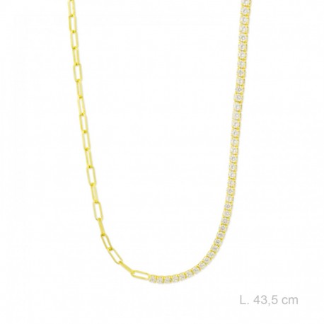 gargantilla de plata chapada en oro 