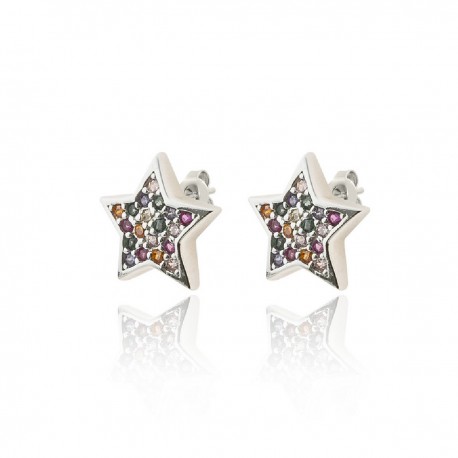 pendientes de plata estrella con circonitas 