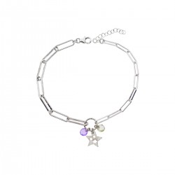 pulsera de plata eslavon grande estrella