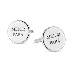 Gemelos de plata Mejor papá de 15 mm