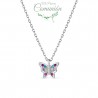 colgante de plata rodiada mariposa con circonitas
