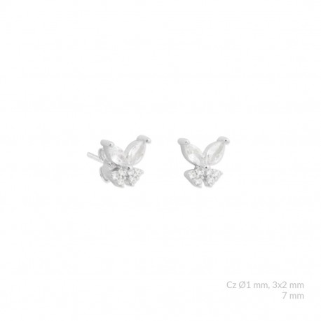 PENDIENTE DE PLATA MARIPOSA CON CIRCONITAS