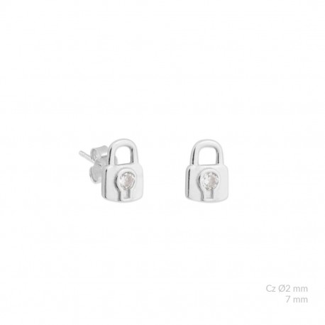 PENDIENTES DE PLATA CANDADO