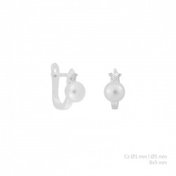 PENDIENTE DE PLATA DE PERLA CON CIERRE CATALAN