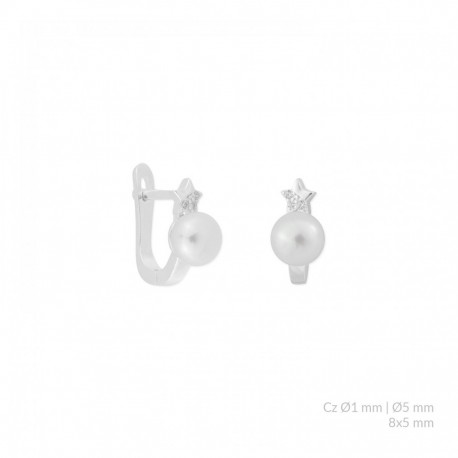 PENDIENTE DE PLATA DE PERLA CON CIERRE CATALAN