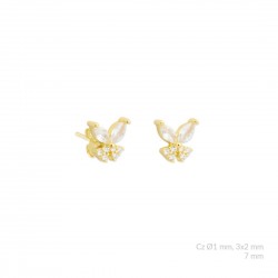pendientes de plata chapada mariposa