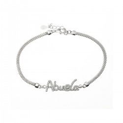PULSERA DE PLATA  RODIADA  ABUELA CIRCONITAS