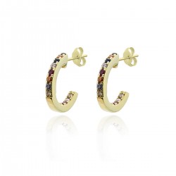 PENDIENTES DE PLATA CHAPADA P/COLORES