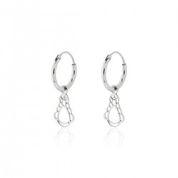 argollas de plata con colgante silueta v. rocio 