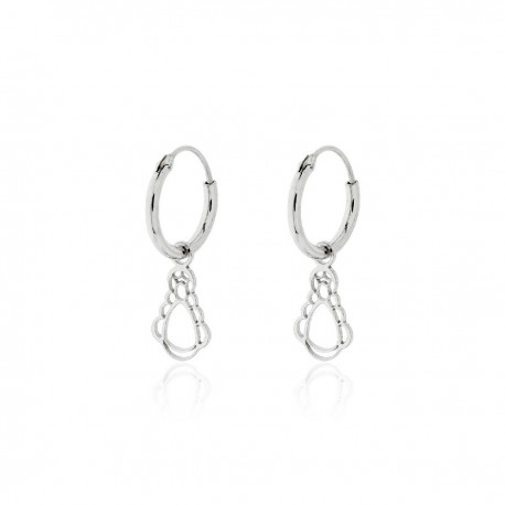 argollas de plata con colgante silueta v. rocio 