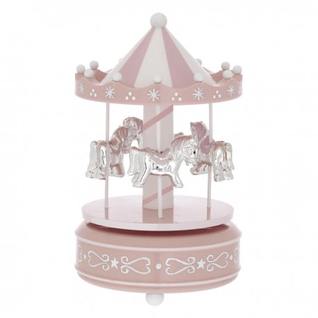 carroussel caballos plateados 10x18 cm